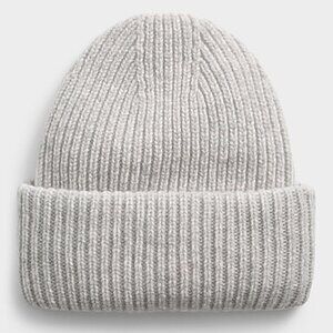 Simons Wide-cuff solid rib-knit tuque